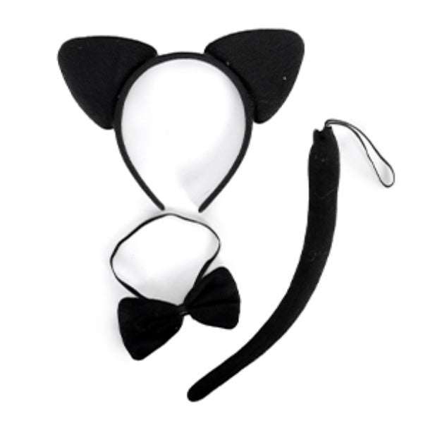 3pc Animal Dress Up Set - Black Cat