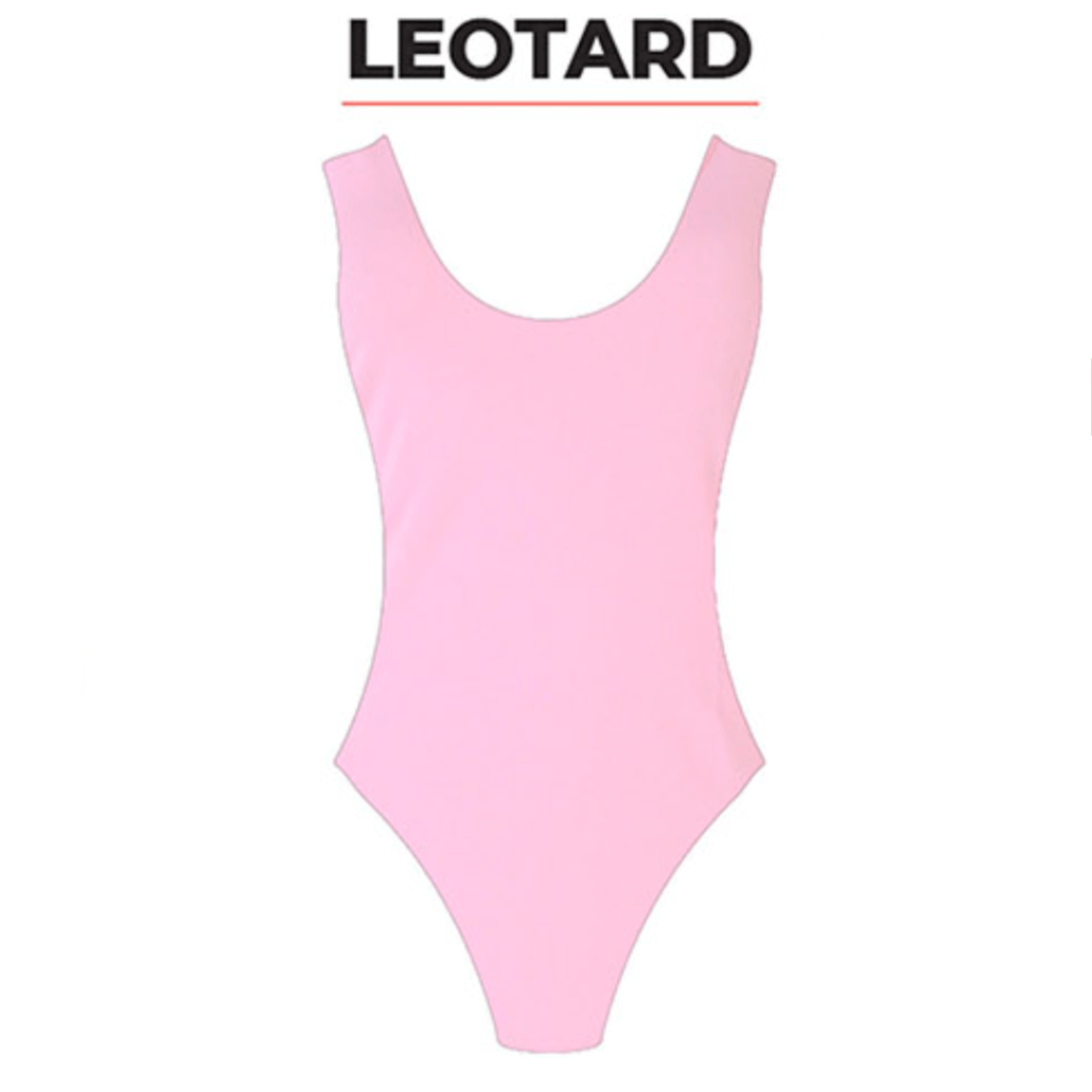 80s Retro Neon Leotard - Light Pink