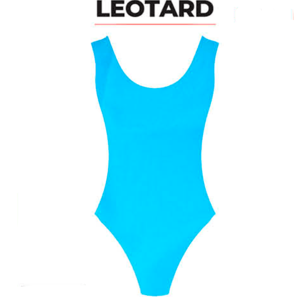 80s Retro Neon Leotard - Neon Blue