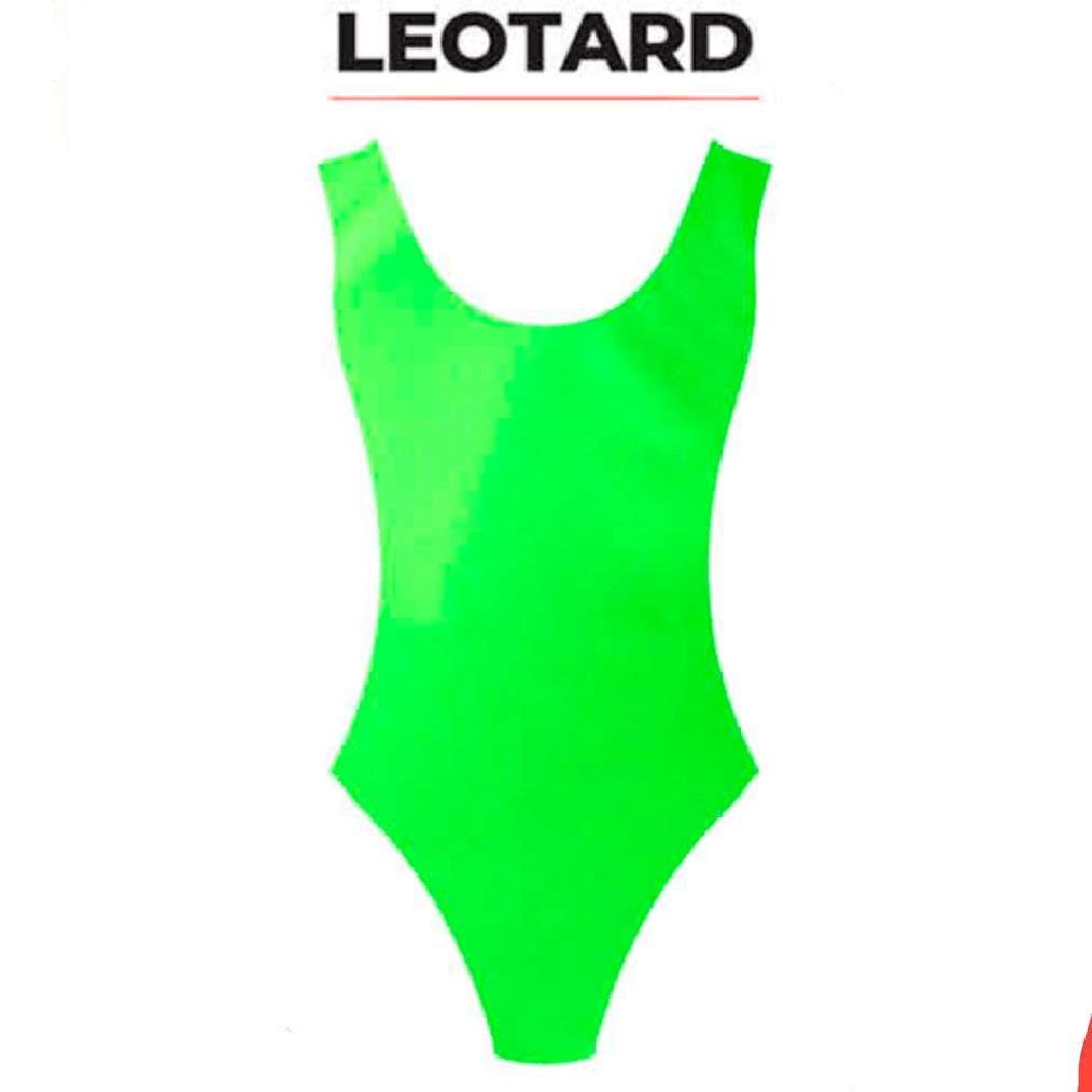 80s Retro Neon Leotard - Neon Green