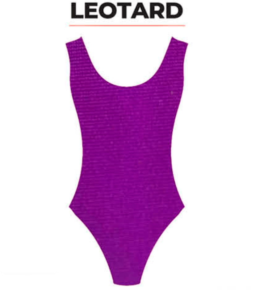 80s Retro Neon Leotard - Purple