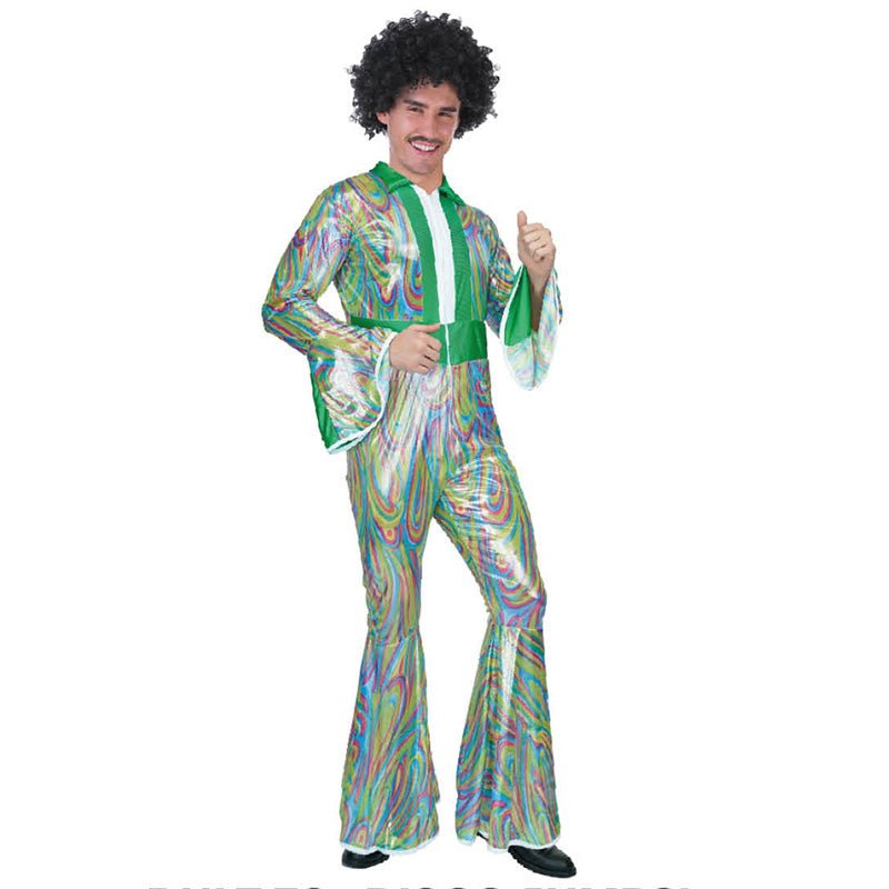 Adult 70s Disco Jumpsuit Costume – Retro Groovy Outfit