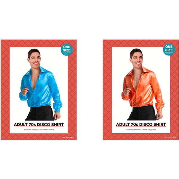 Adult 70s Satin Disco Shirt (4 Colours)