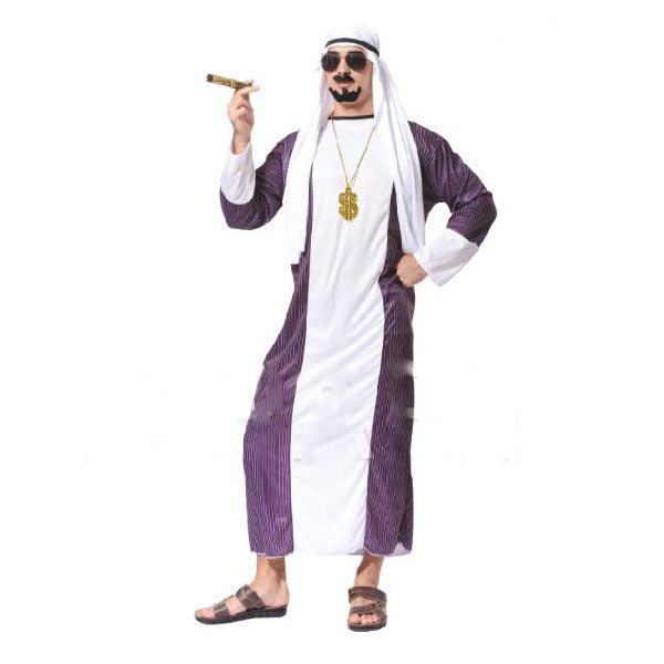 Adult Arabian Man Costume - Purple Stripe