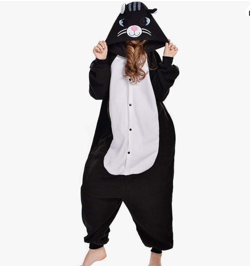 Adult Black Cat Animal Onesie
