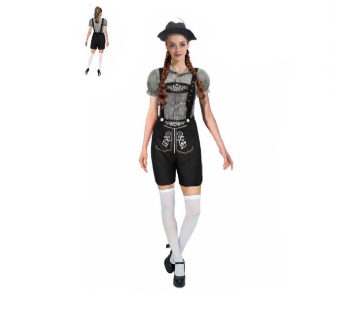 Adult Black Checkered Beer Girl Oktoberfest Costume – Bavarian Outfit