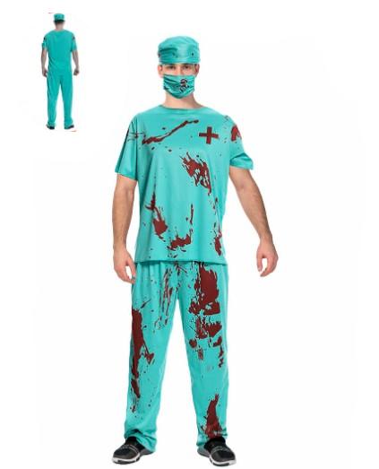 Adult Bloody Doctor Surgeon Costume – Halloween Horror Outfit