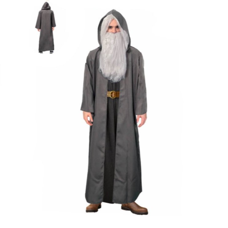 Adult Grey Wizard Costume – Hooded Robe