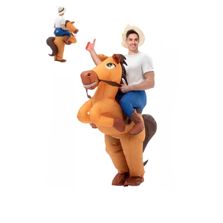 Adult Inflatable Horse Rider Costume – Cowboy Ride-On Outfit