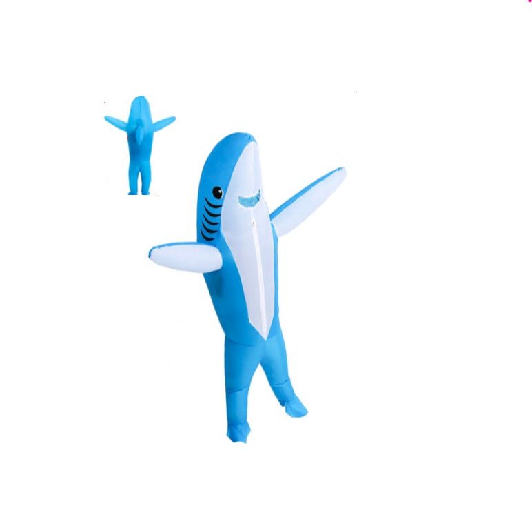 Adult Inflatable Shark Costume – Funny Blue Shark Suit
