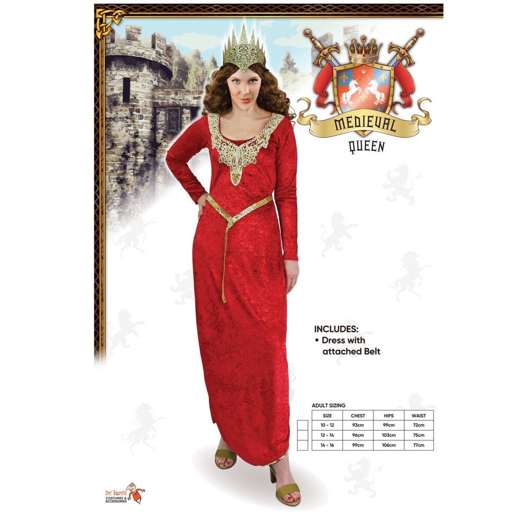 Adult Medieval Queen Costume – Red