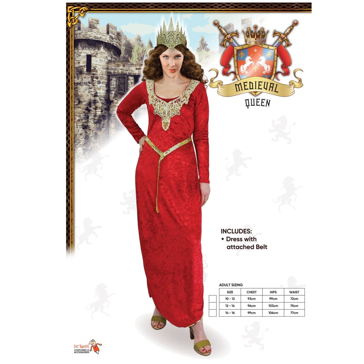 Adult Medieval Queen Costume – Red