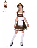 Adult Oktoberfest Bavarian Brown Beer Girl Costume – Traditional Dirndl Style