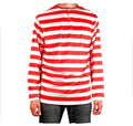 Adult Red & White Stripe Where's Wally Shirt Costume Top