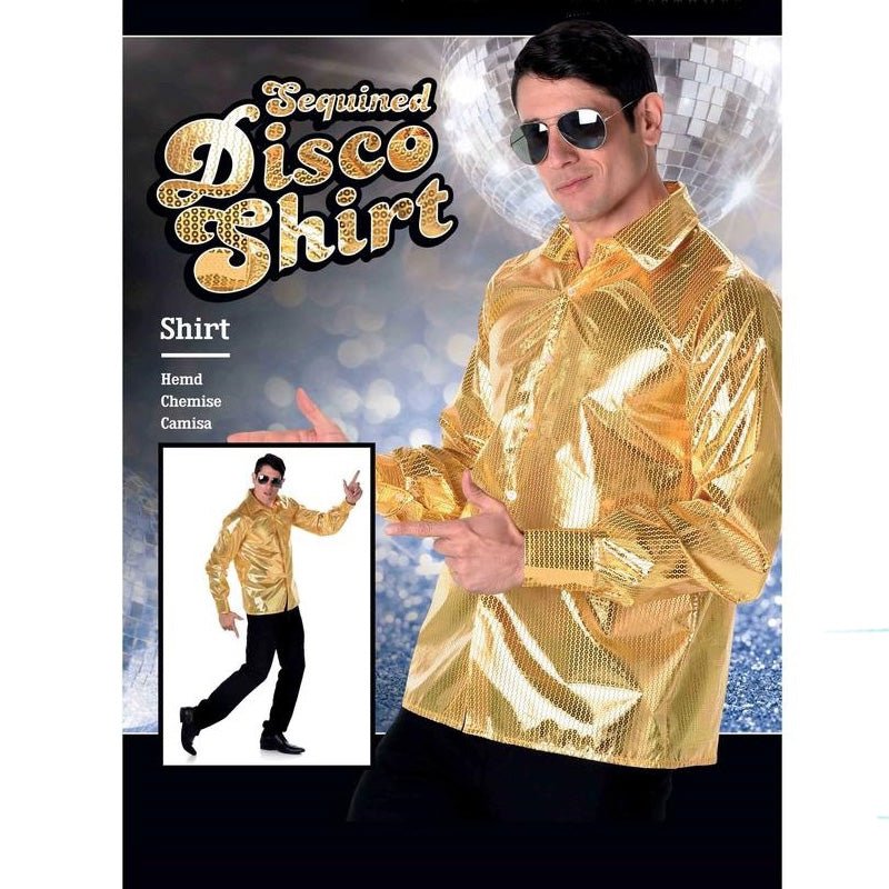 Adult Sequin Disco Shirt - Gold
