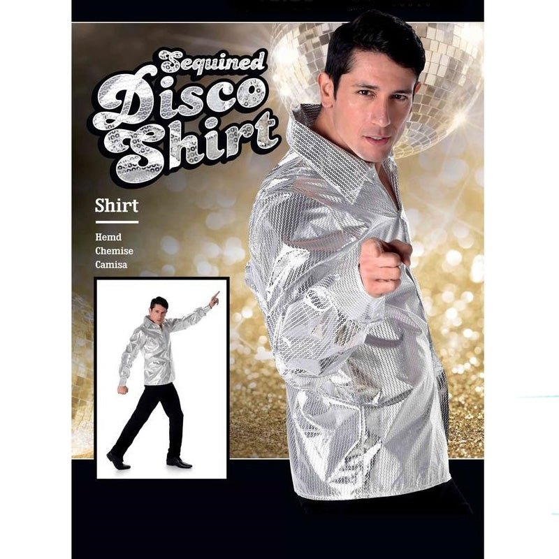 Adult Sequin Disco Shirt - Silver