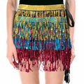 Adult Sequin Fringe Skirt - Gold & Blue & Pink