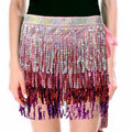 Adult Sequin Fringe Skirt - Pink & Silver