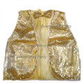 Adult Sequin Vest with Bow Tie - Gold