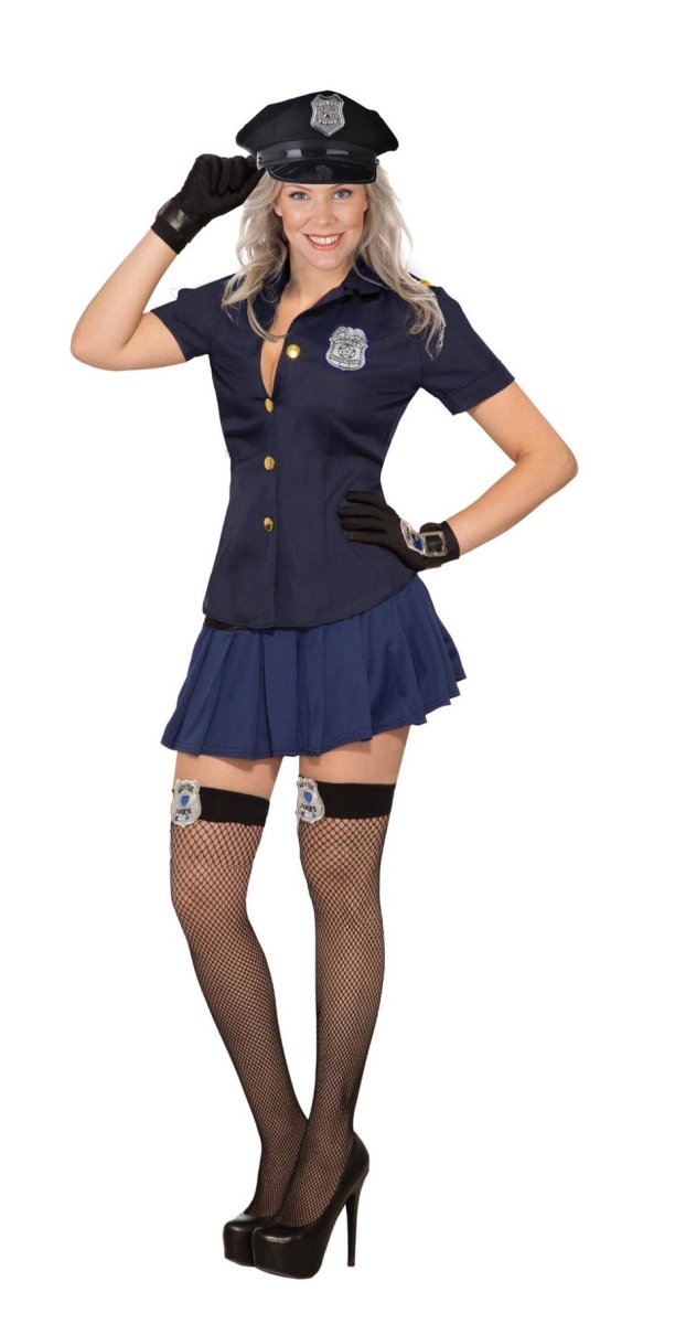 Adult Sexy Police Shirt Costume – Women’s Cop Fancy Dress Outfit