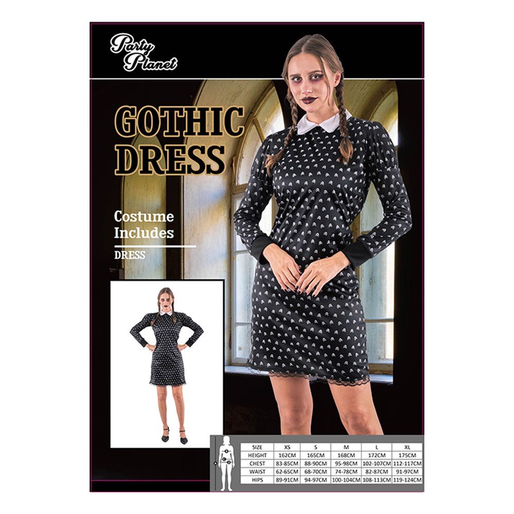 Adult Wednesday Lady Gothic Dress Costume