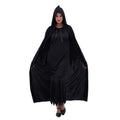 Black Hooded Cape – 130cm Adult Halloween Costume Accessory