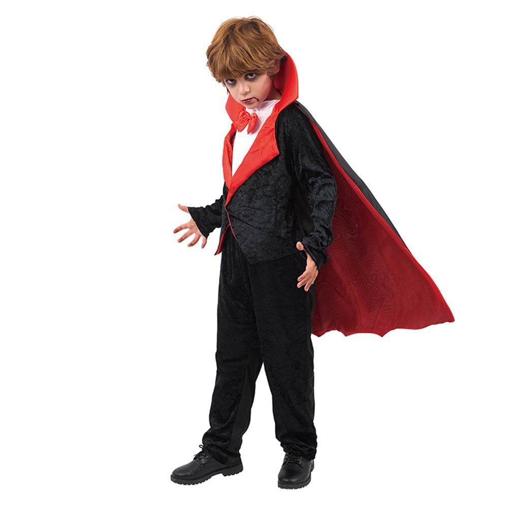 Boy Vampire Costume – Jumpsuit with Cape & Bowtie