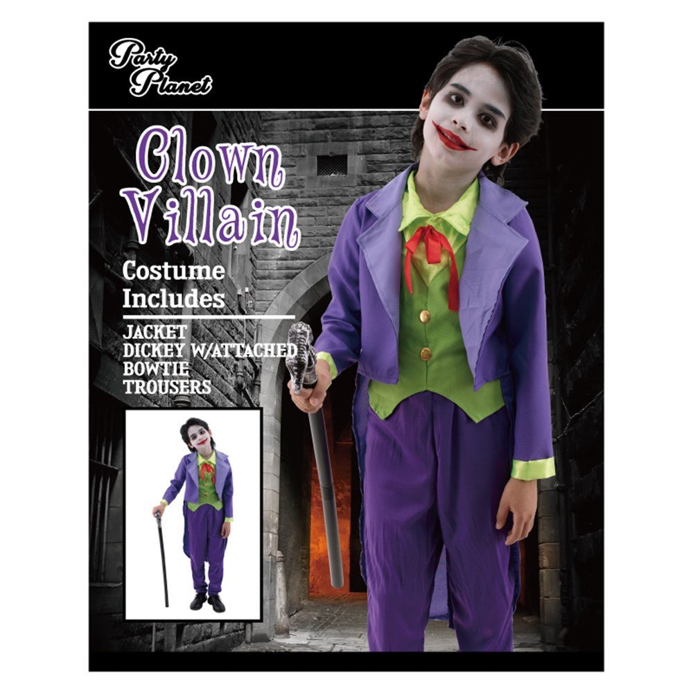Boy’s Joker Style Clown Villain Costume
