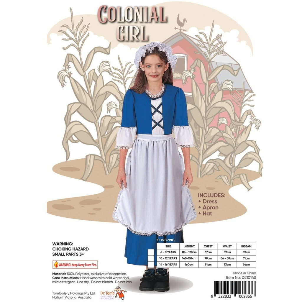Children Colonial Victorian Girl Costume
