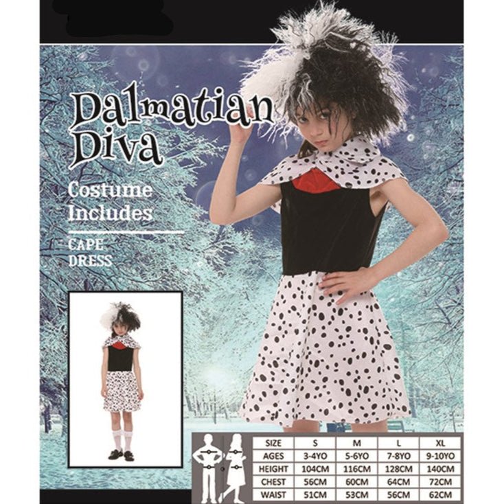 Children Dalmatian Diva Girl Costume