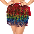 Adult Rainbow Wrap Around Sequin Fringe Skirt